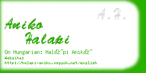 aniko halapi business card